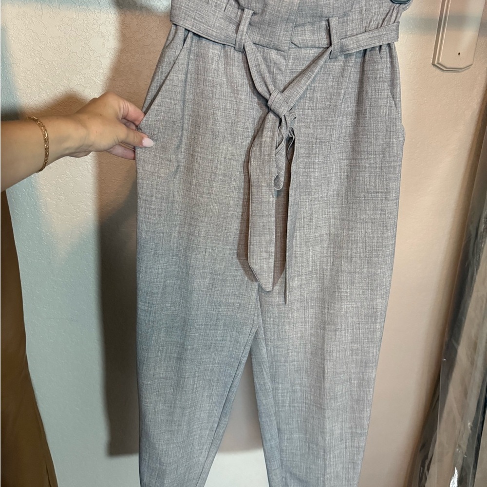 H&M Light Gray Paper Bag Pants size 2